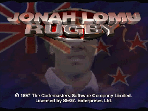Jonah Lomu Rugby title screen for Sega Saturn